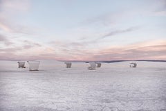 White Sands - iconic Americana moderism at sunset in vast desert landscape