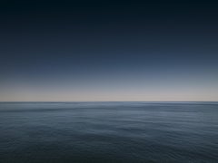 Seascape I (framed) - large format photograph of blue tone horizon and sea