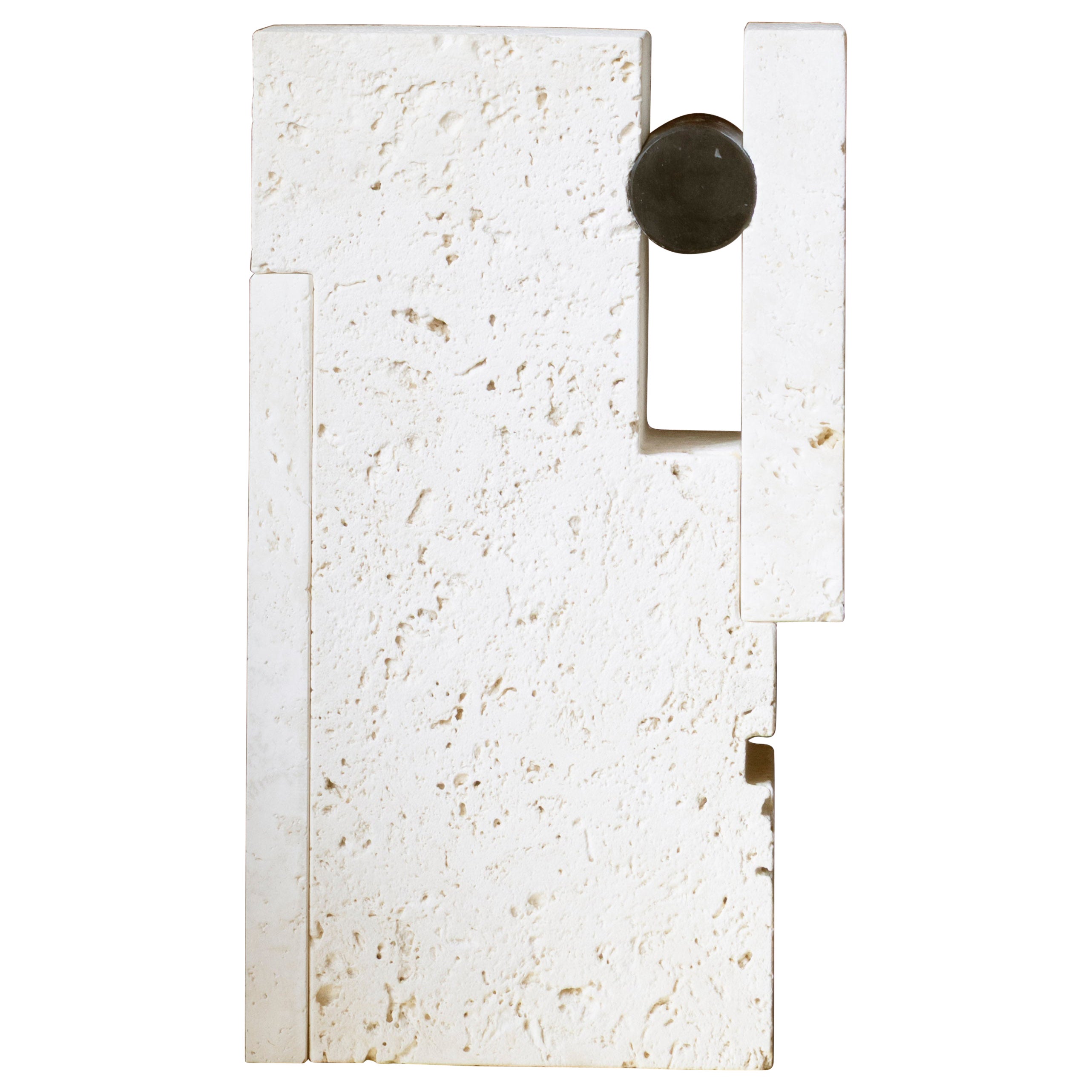 Frank Sculpture in Acid-treated Ostuni Travertine by Dainelli Studio Atelier