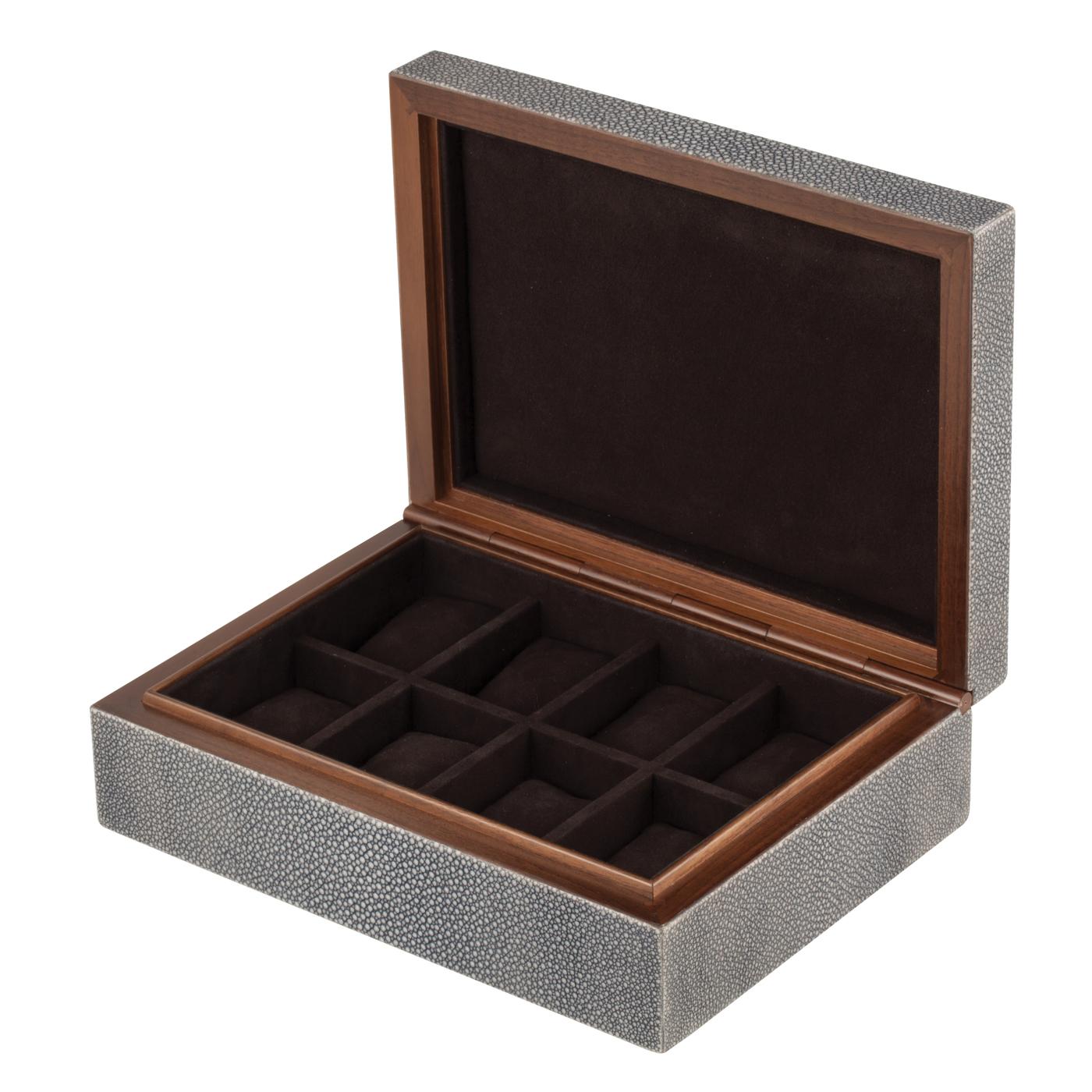 italien Boîte à montres Frank Shagreen en cuir en vente