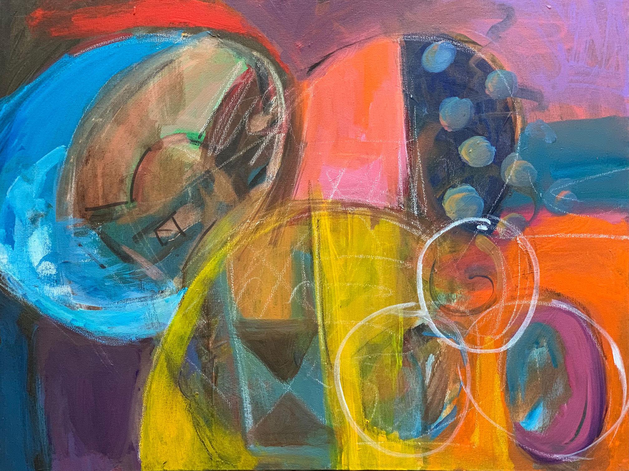 Frank Shifreen
Plaques, lunes, planètes, étoiles
2021
18 x 24 pouces 
Acrylique sur toile
Signé, titré et daté au verso

Ces nouvelles œuvres partent d'impulsions diamétralement opposées qui juxtaposent la pureté et la beauté des formes platoniques