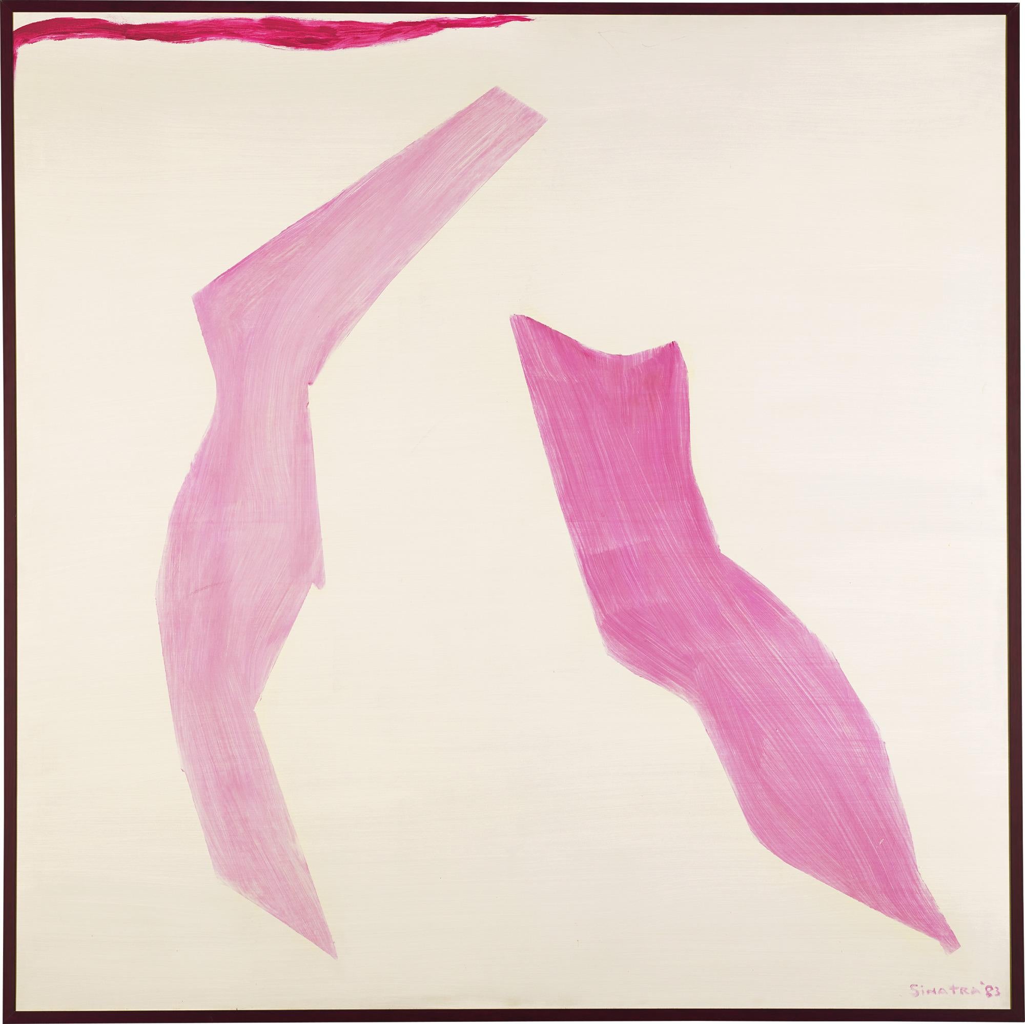 Abstract In Pink, Purple, And White By Frank Sinatra 1