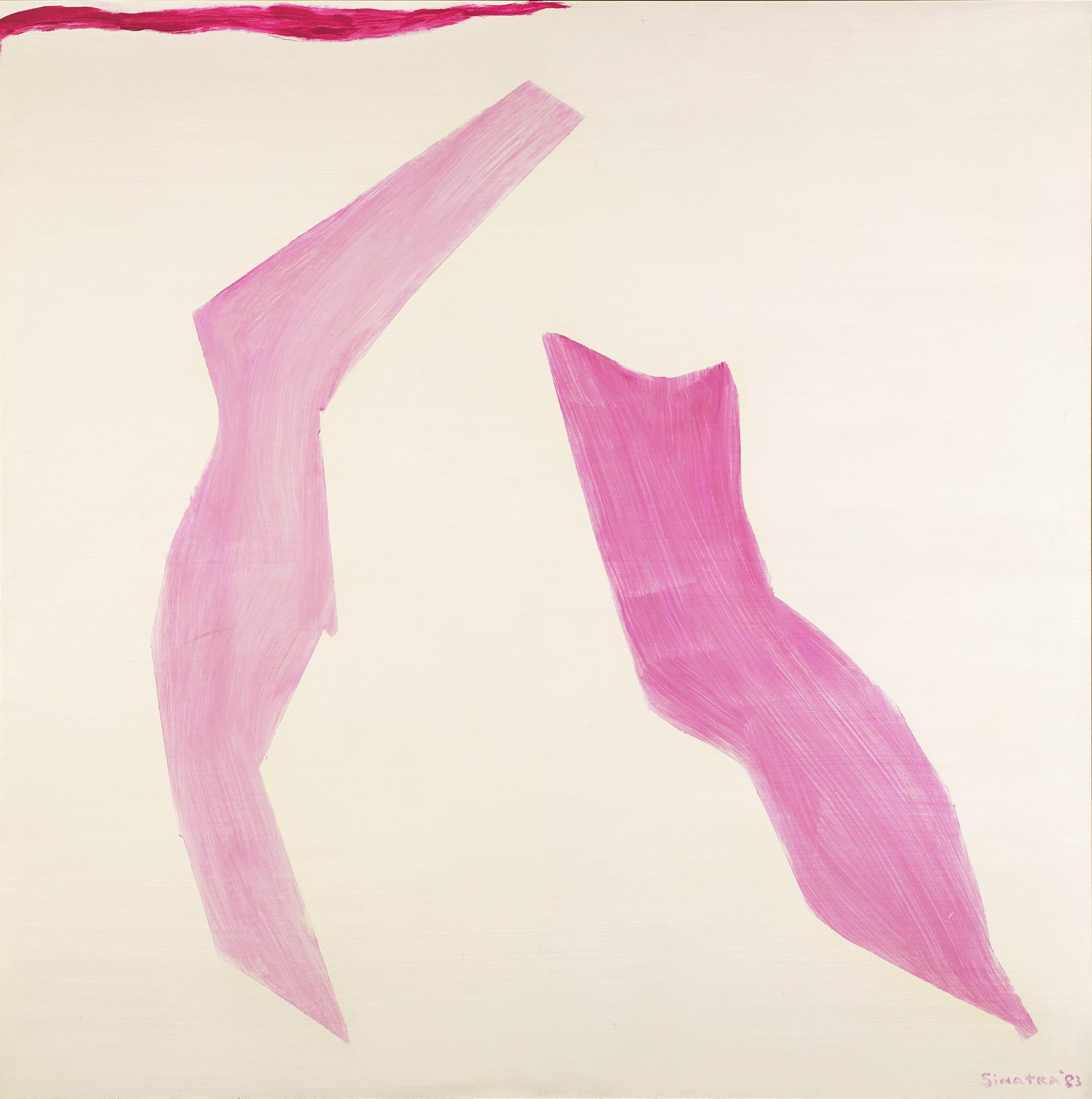 Frank Sinatra
1915-1998 | American

Abstract in Pink, Purple, and White by Frank Sinatra

Signed and dated "Sinatra '83"(lower right)
Oil on canvas

Widely considered the greatest American singer of pop music of the 20th century, Frank Sinatra was
