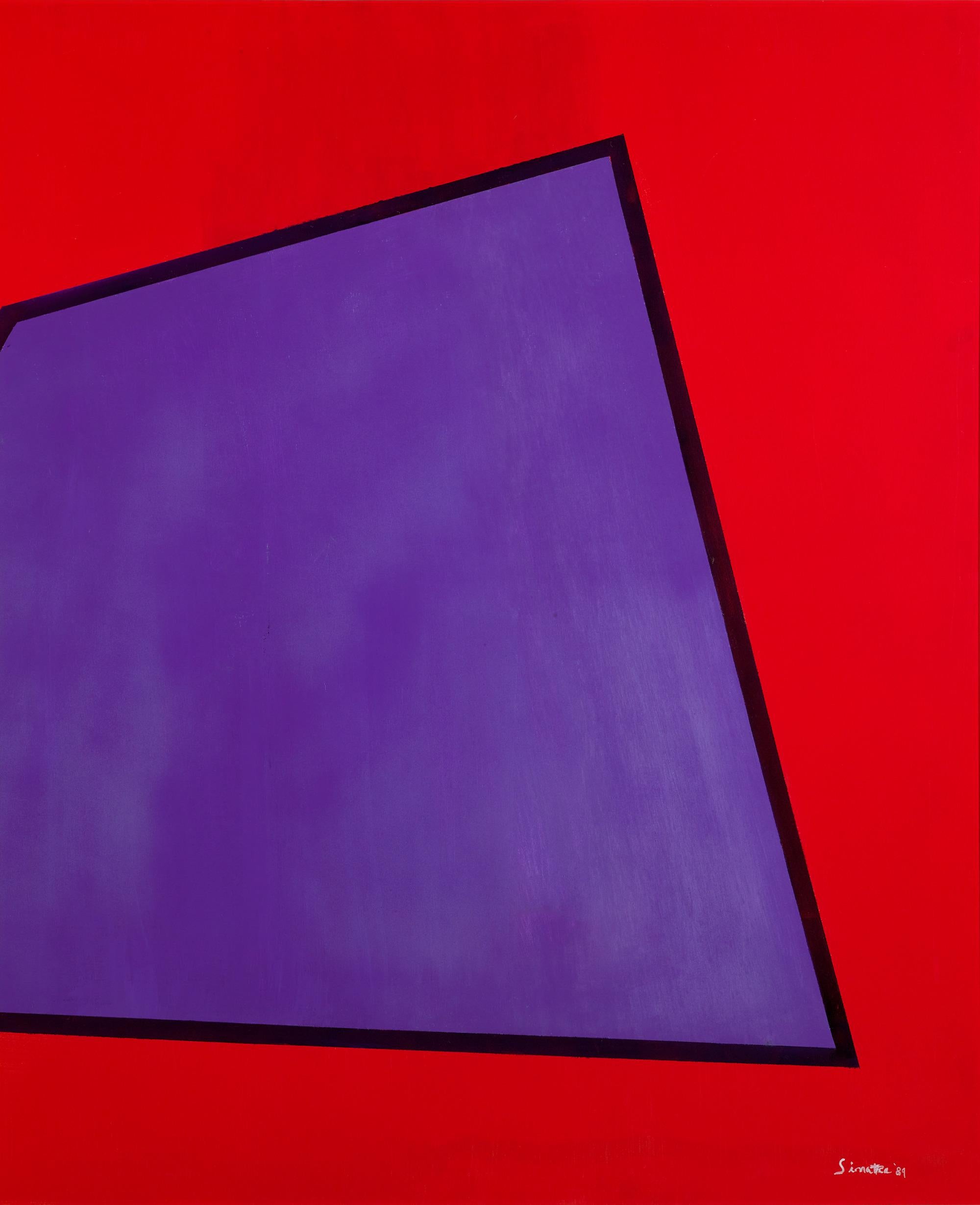 Abstract with Blue on Red by Frank Sinatra For Sale 3
