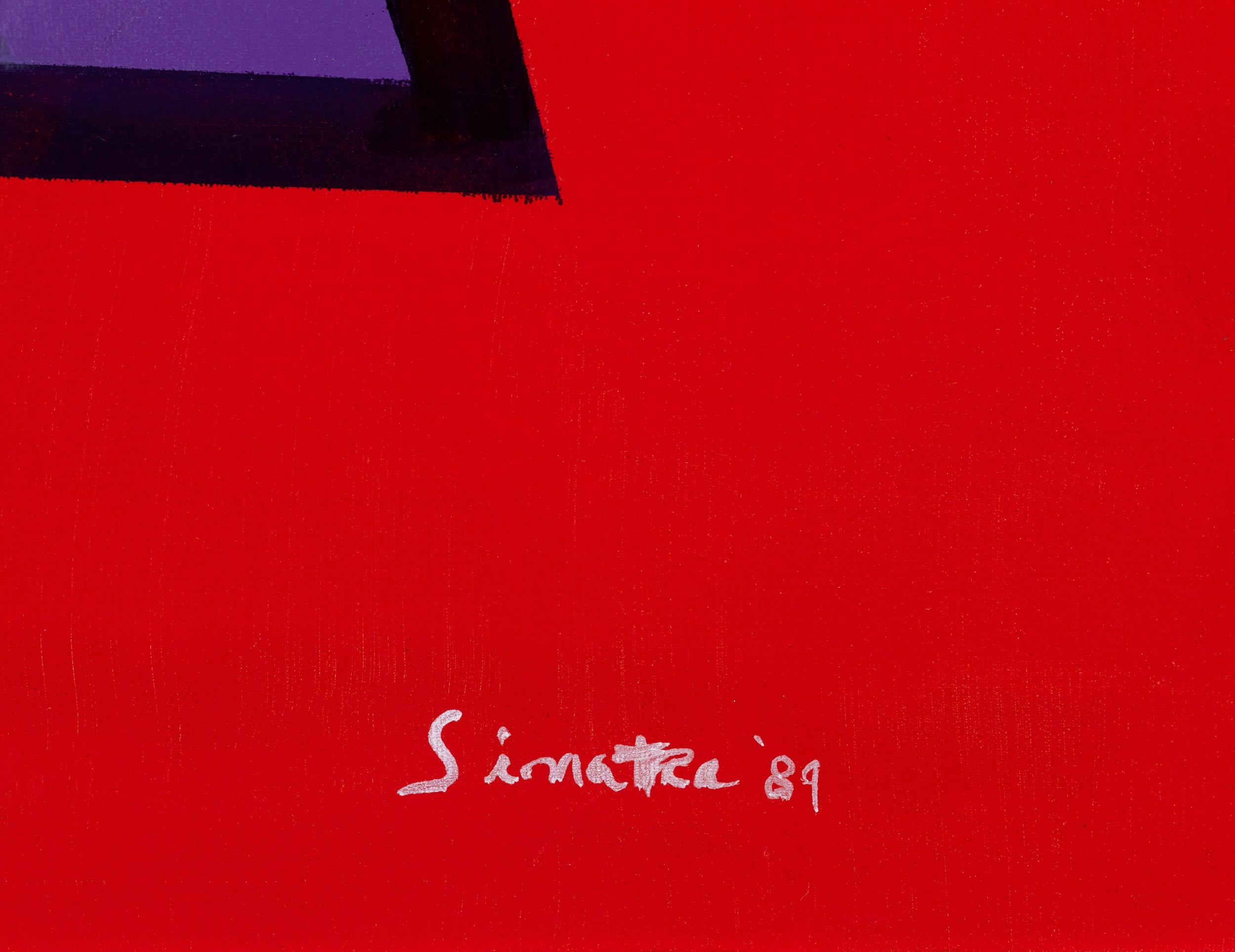 Abstract with Blue on Red by Frank Sinatra For Sale 4
