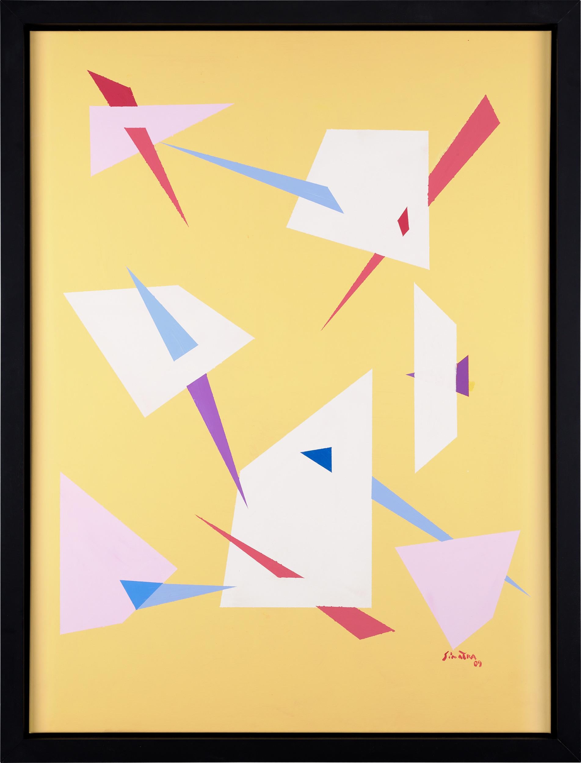 Astratto giallo con triangoli di Frank Sinatra in vendita 1