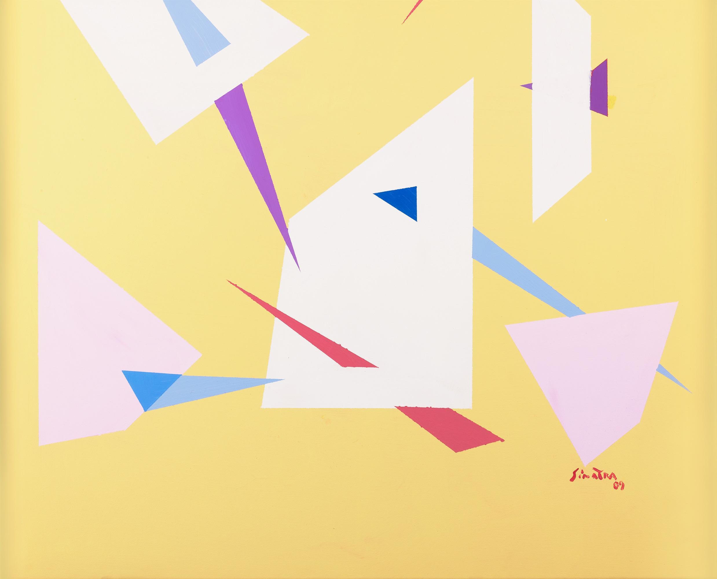 Astratto giallo con triangoli di Frank Sinatra in vendita 3