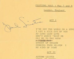 Frank Sinatra Signed Set List