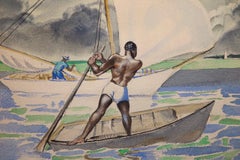 Vintage Fishermen, Bahamas (North Carolina artist)