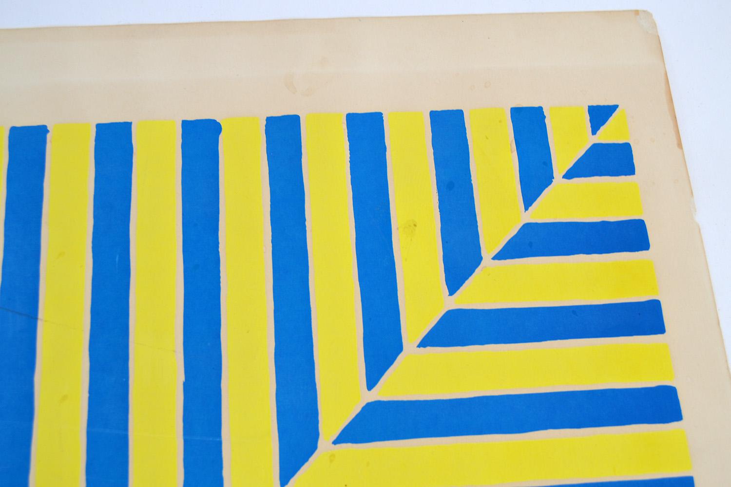 Mid-Century Modern Frank Stella (1936-2024) “Rabat” Abstract Screenprint Unframed Edition  For Sale