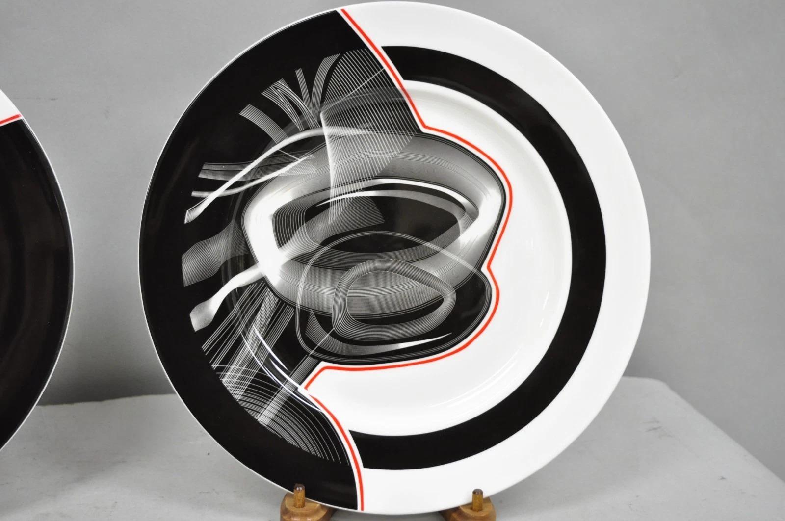 20th Century Frank Stella David Mirvish Designs Vortex Engravings 1-4 Black Plate - Set of 4 For Sale