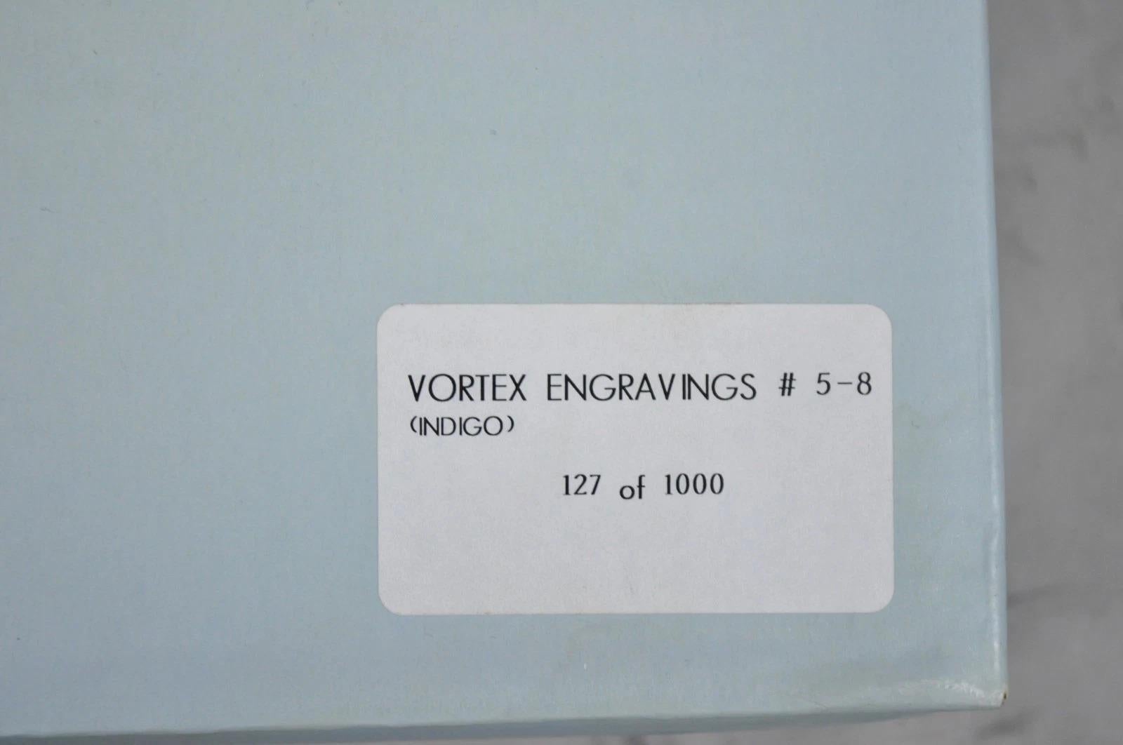 Frank Stella David Mirvish Designs Vortex Engravings 5-8 Indigo Plate - Set of 4 en vente 5