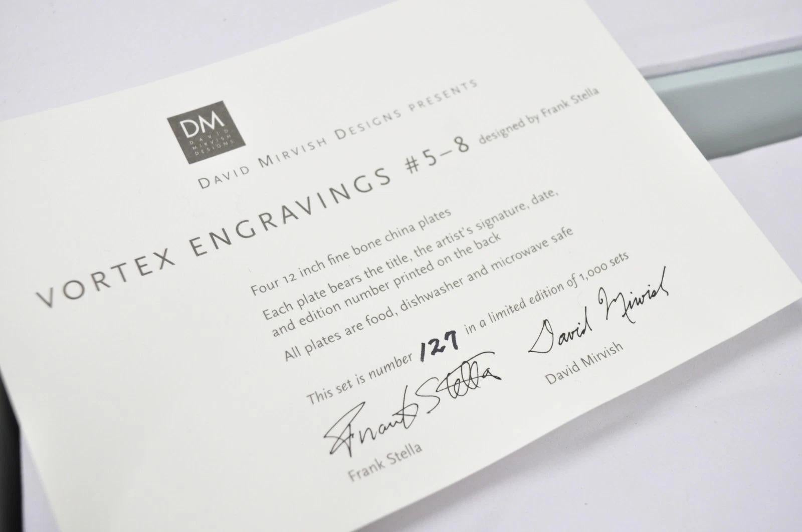 Frank Stella David Mirvish Designs Vortex Engravings 5-8 Indigo Plate - Set of 4 en vente 6