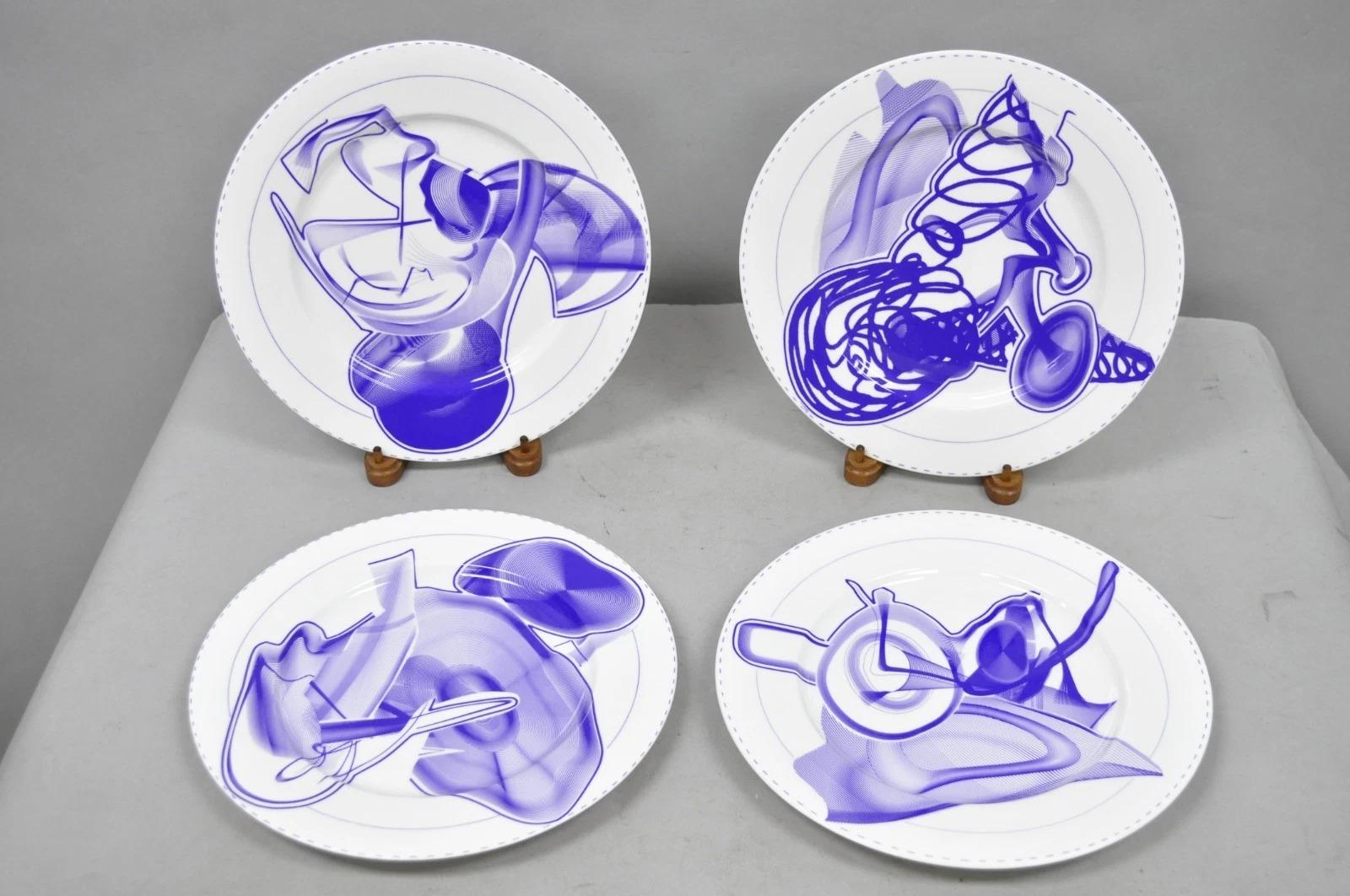 Frank Stella David Mirvish Designs Vortex Engravings 5-8 Indigo Plate - Set of 4 en vente 7