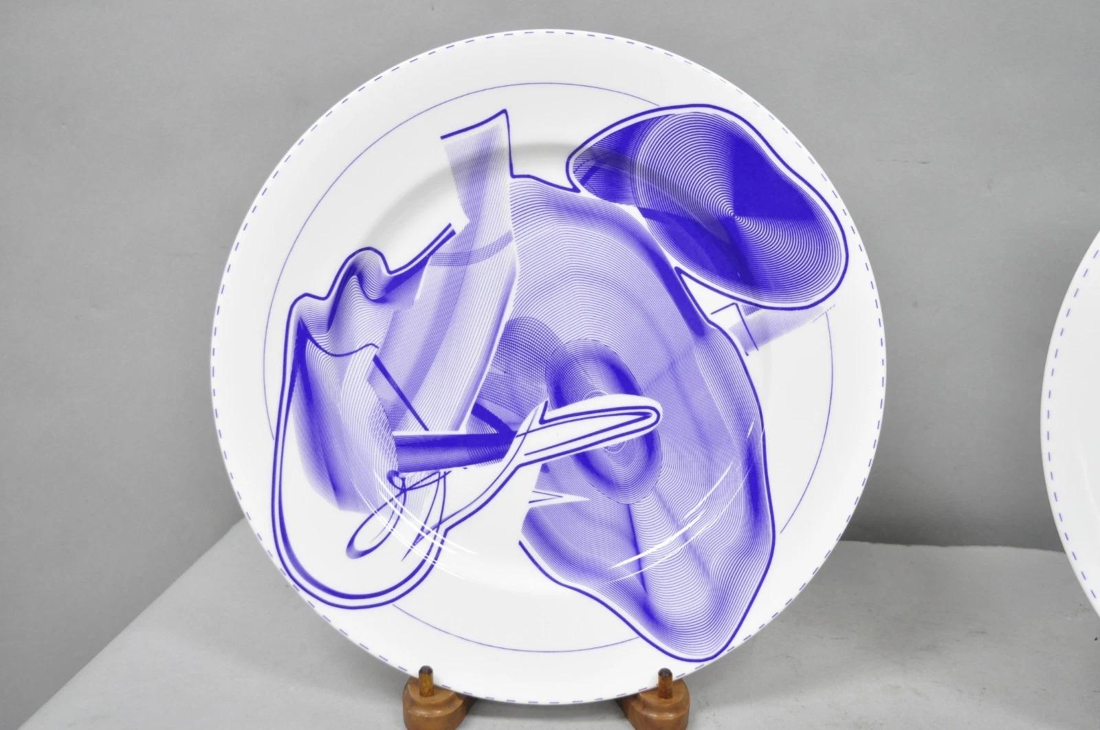 Frank Stella David Mirvish Designs Vortex Engravings 5-8 Indigo Plate - Set of 4 Bon état - En vente à Philadelphia, PA