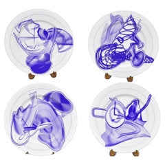 Frank Stella David Mirvish Designs Vortex Engravings 5-8 Indigo Plate - Set of 4