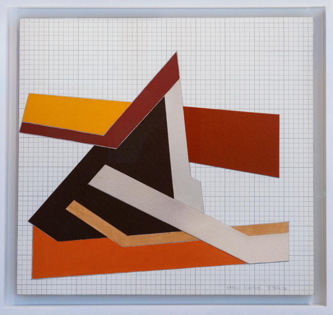 Frank Stella, Rakow ( Skizze), Einzigartige Zeichnungscollage, 1972 1