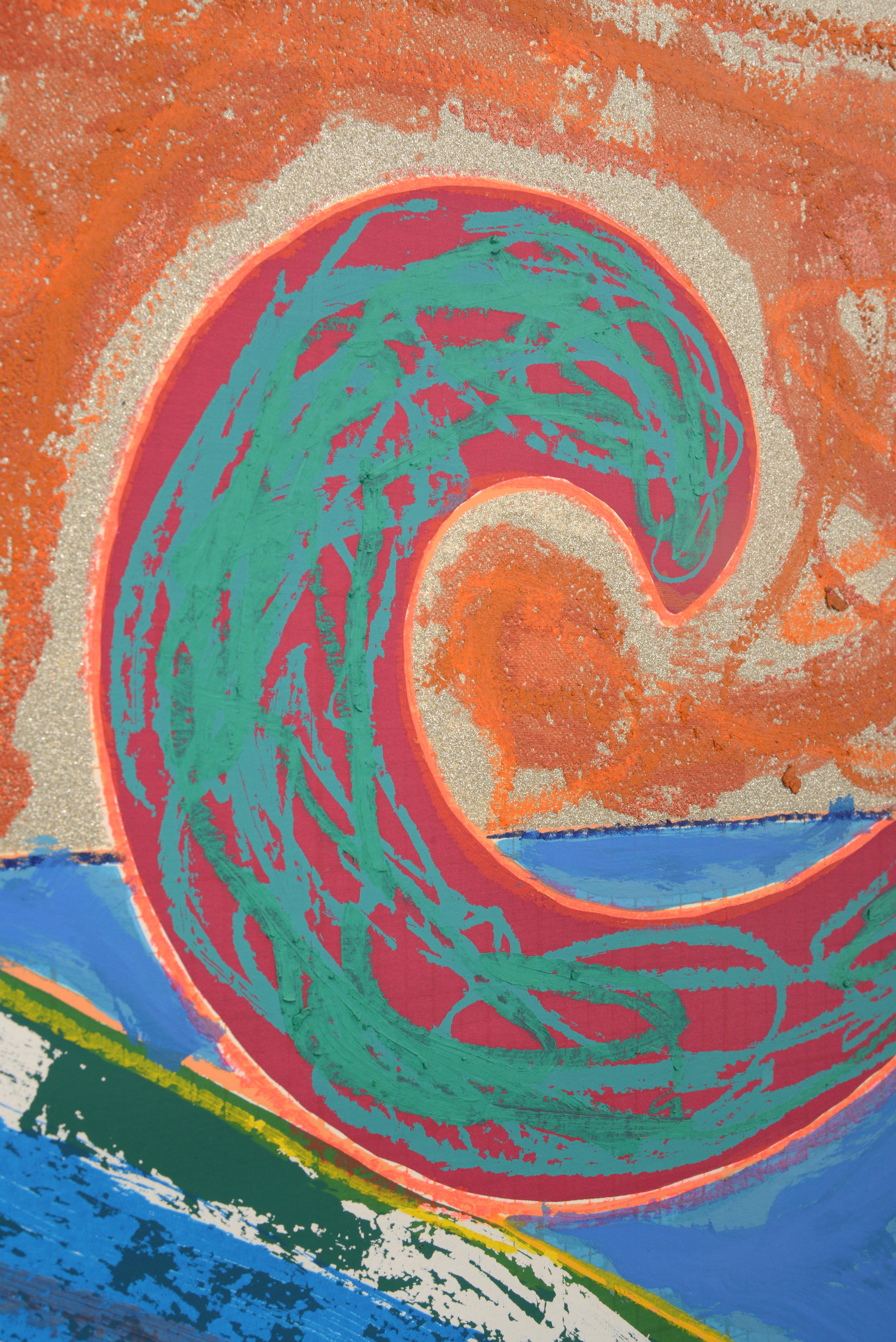 Monumental Frank Stella Unique Painting Over Limited Edition Screenprint For Sale 6