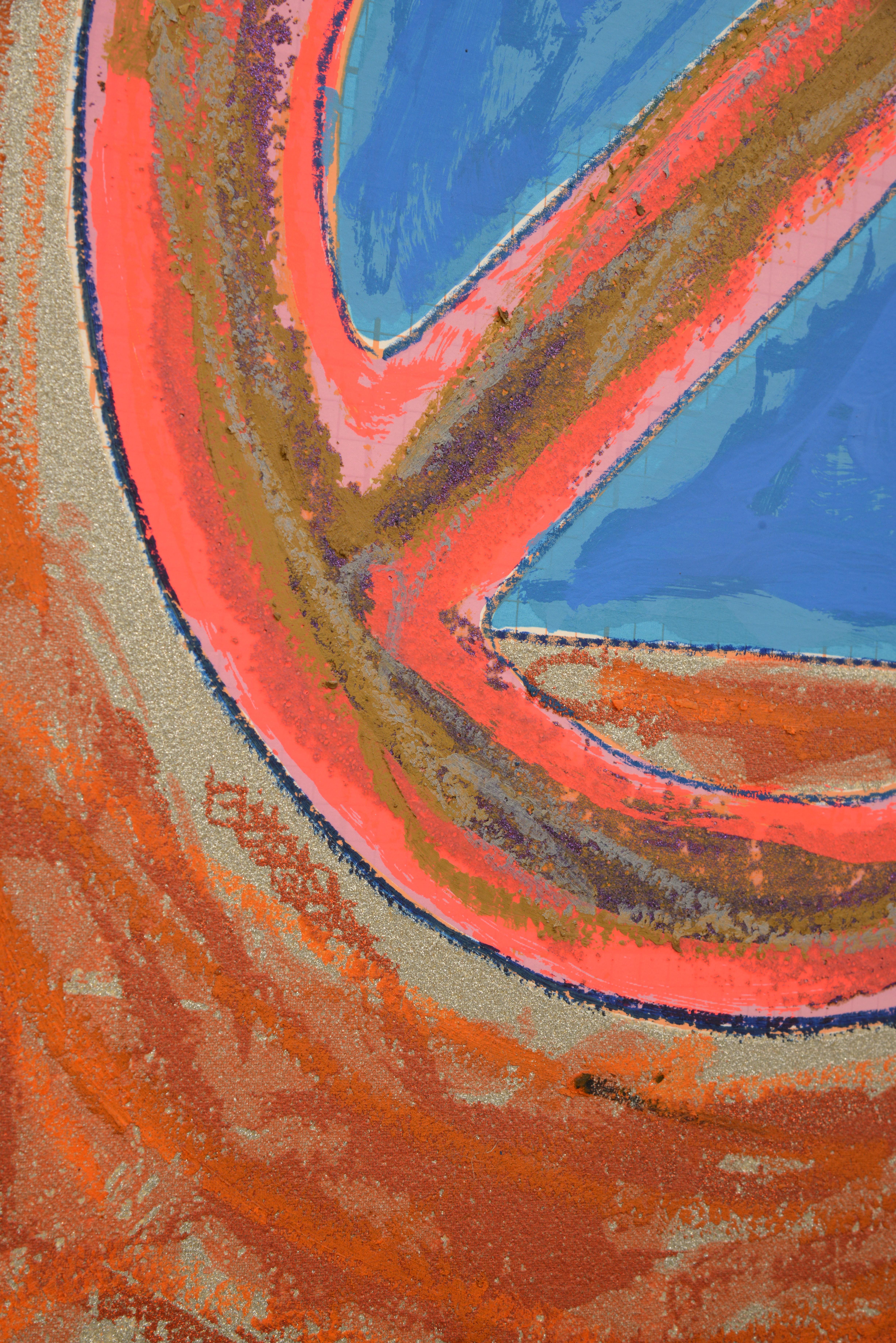 Monumental Frank Stella Unique Painting Over Limited Edition Screenprint For Sale 8