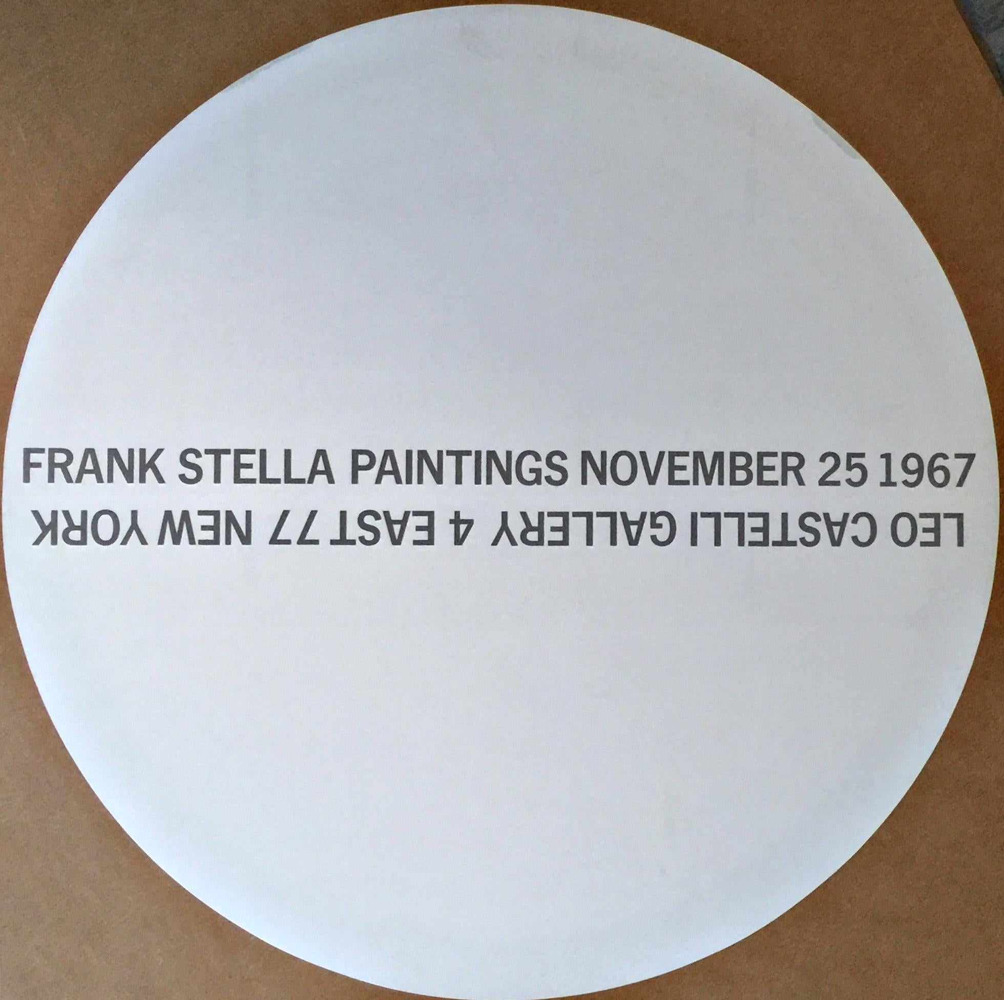 1967 Anuncio de exposición de la Galería Castelli, firmado únicamente por Frank Stella en venta 1