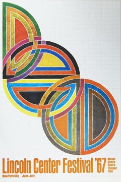 1967 After Frank Stella 'Lincoln Center Festival' Minimalism Multicolor 