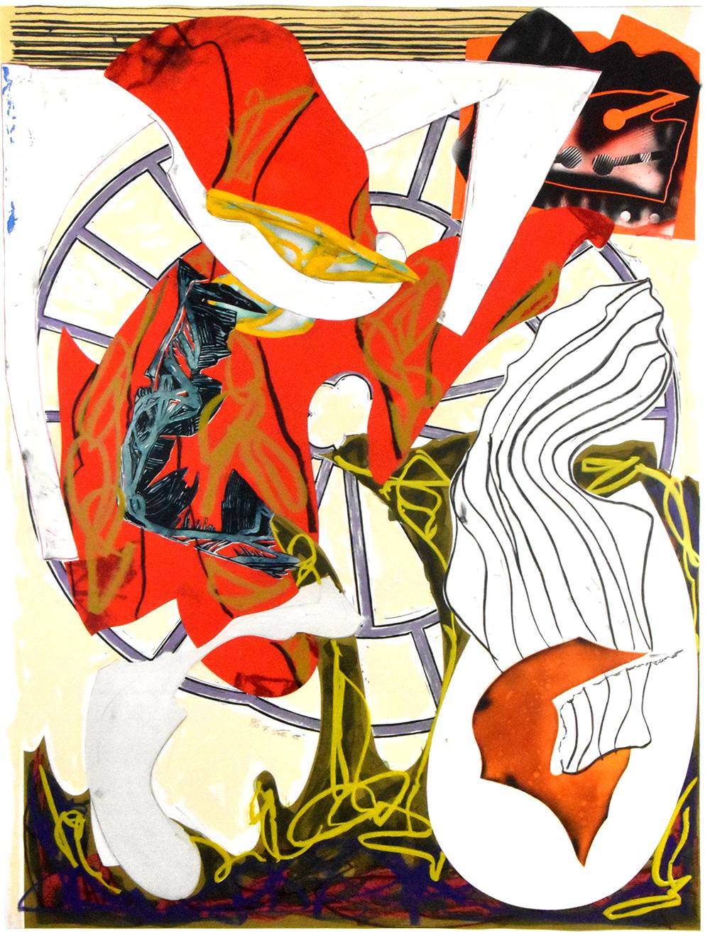 Frank Stella Abstract Print - A Squeeze of the Hand (From the Waves Series), 1988