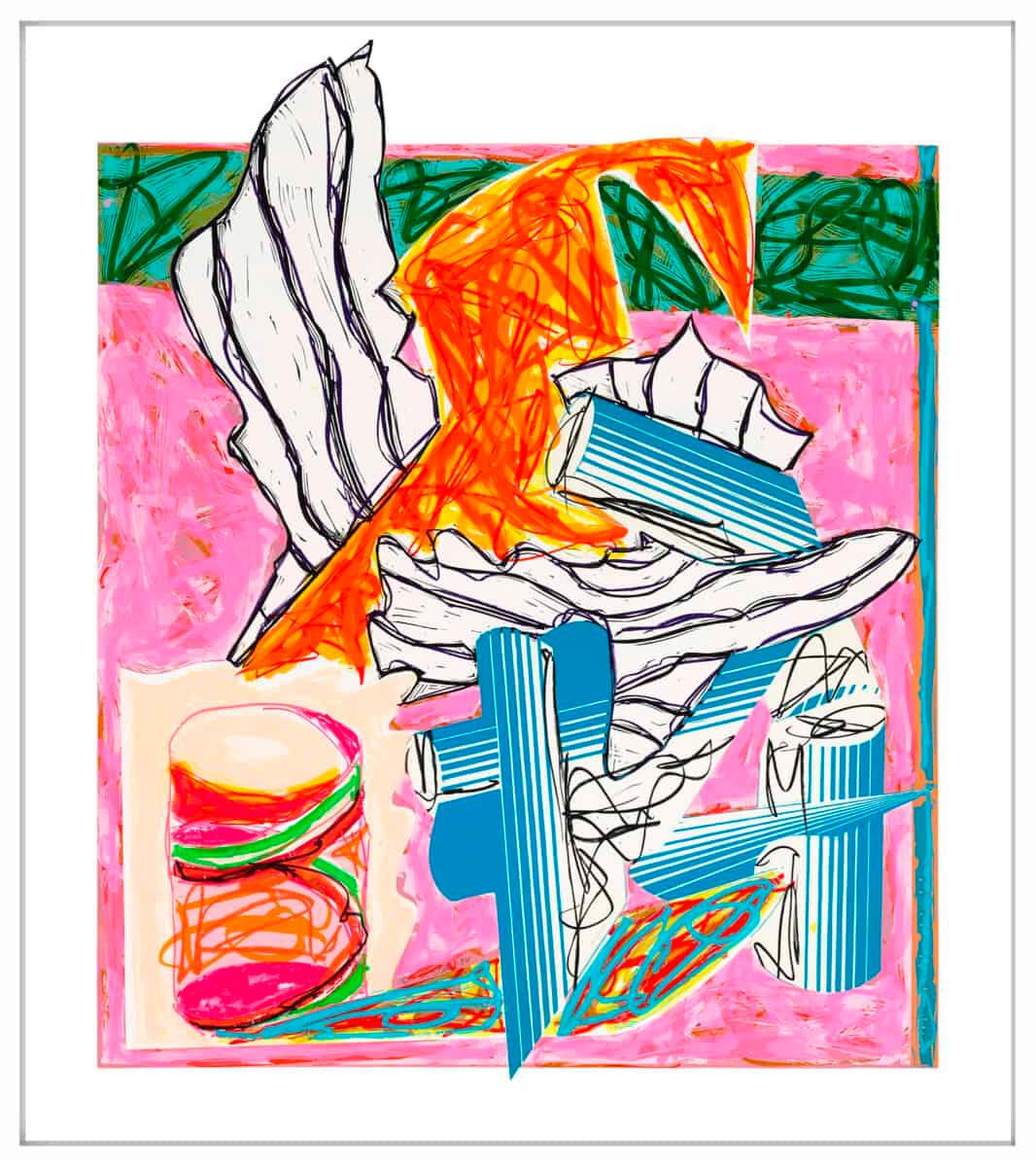 Y el Santo, Bendito Sea, Vino e Hirió al Ángel de la Muerte, 1984 - Print de Frank Stella