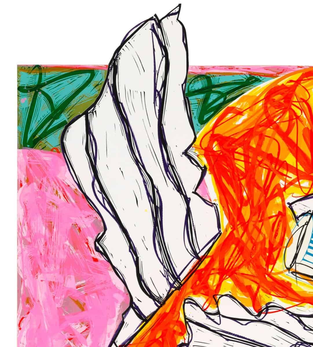 Y el Santo, Bendito Sea, Vino e Hirió al Ángel de la Muerte, 1984 - Print Abstracto de Frank Stella
