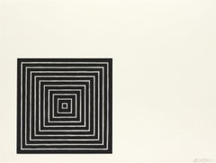 Angriff -- Screen Print, Stripes, Black and White, Contemporary, by Frank Stella