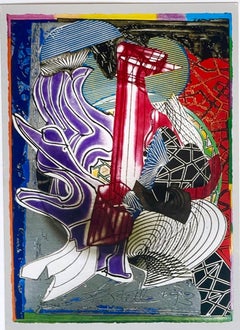 Carte d'art : Frank Stella, « The Fossil Whale » (signée à la main par Frank Stella), encadrée