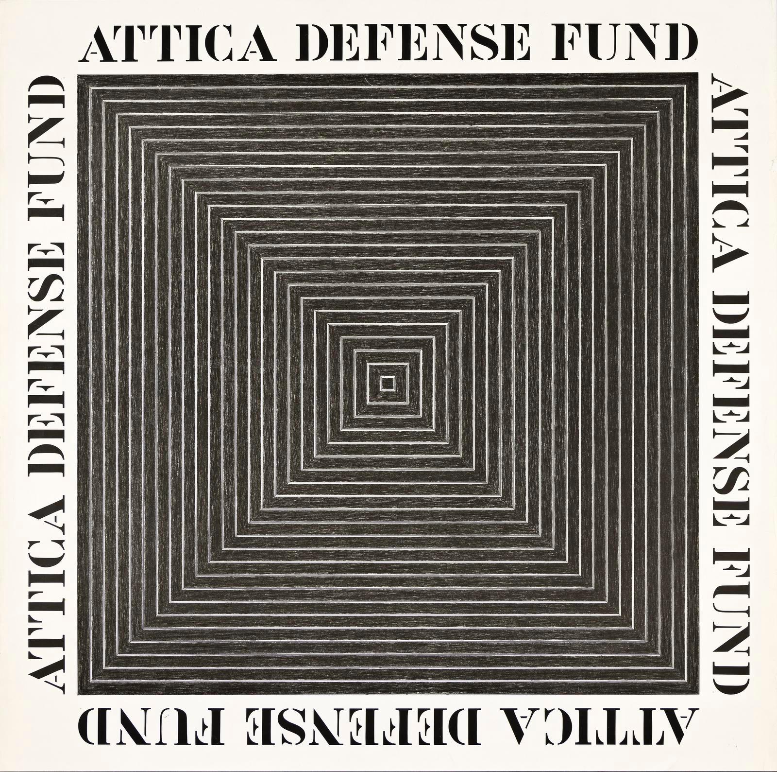 Frank Stella Attica Defense Fund storico LtEd litografia offset stampa astratta