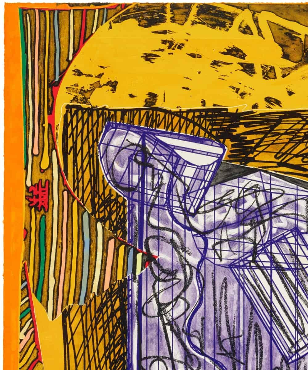 Coloré et captivant, Frank Stella Bene come il sale (Aussi bon que le sel) témoigne de l'inclination artistique de Stella pour la peinture non représentative. Les figures existent dans le même espace mais n'ont aucun sens ni aucune relation, le seul