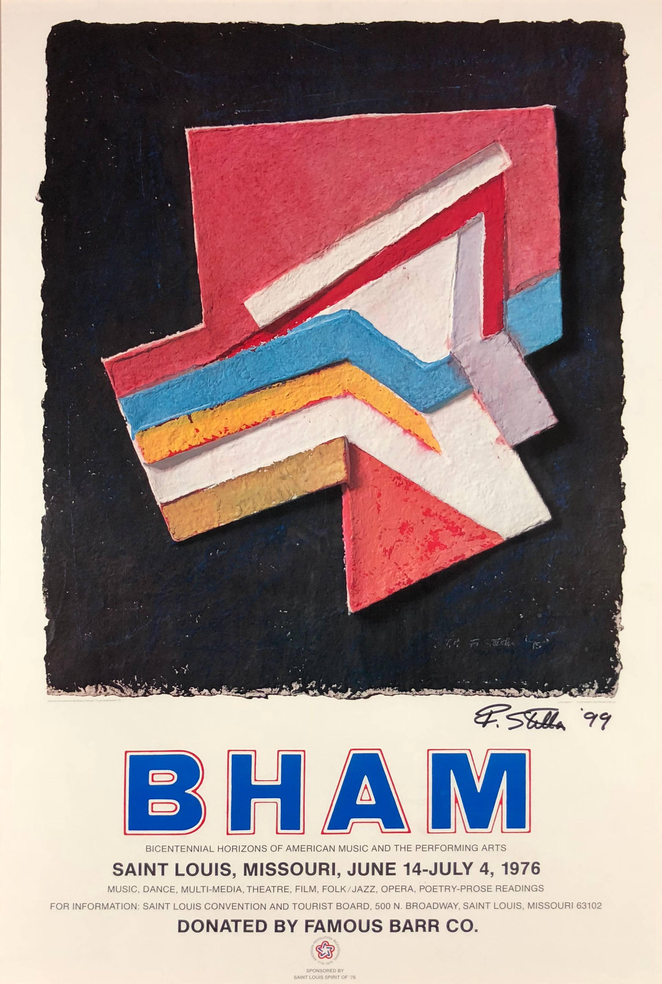 (after) Frank Stella Abstract Print - Signed poster BHAM (Bicentennial Horizons of Amer Music 
the Performing Arts)