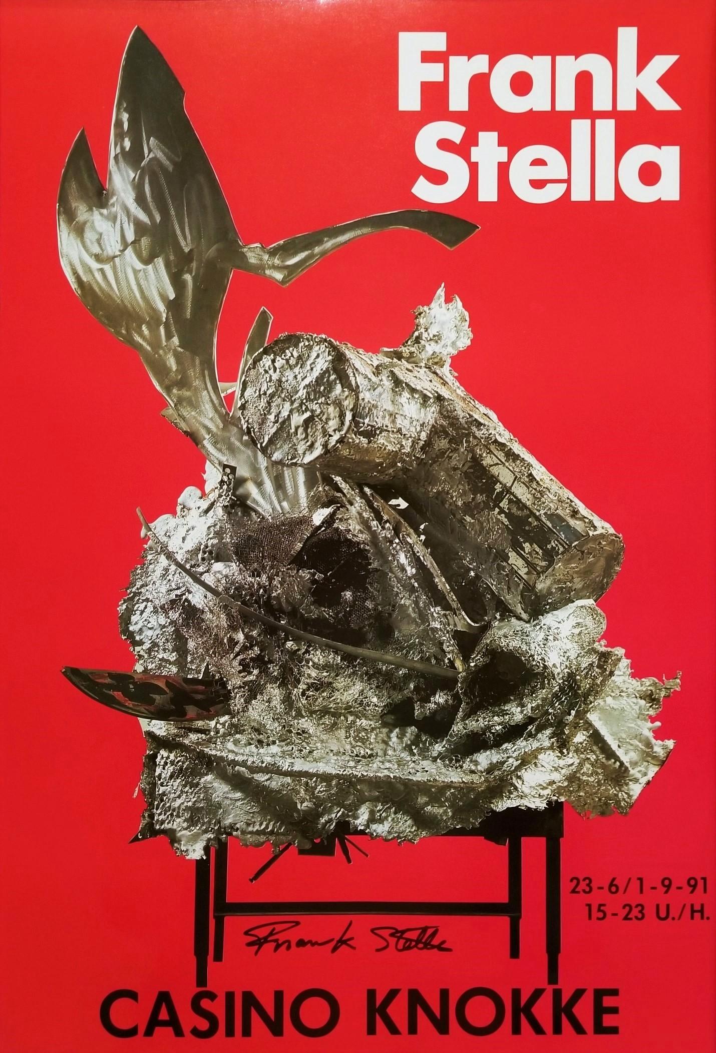 Cartel del Casino Knokke (Firmado) /// Escultura abstracta contemporánea Frank Stella