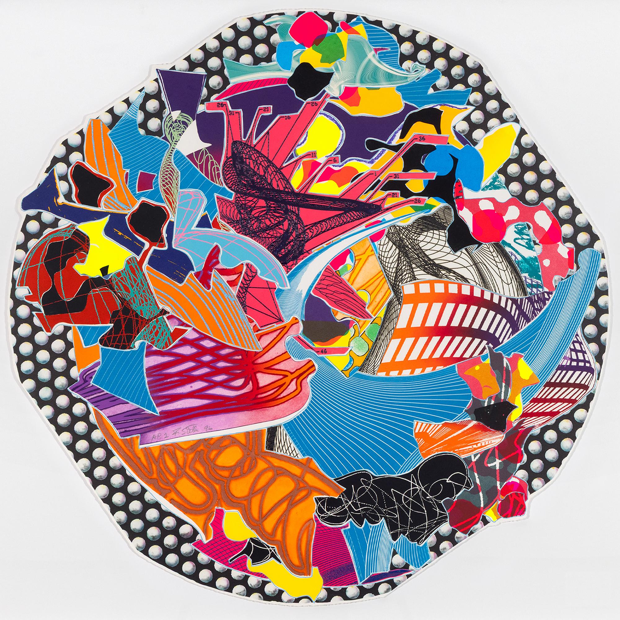 Frank Stella Abstract Print – Fattipuff, from Imaginary Places II