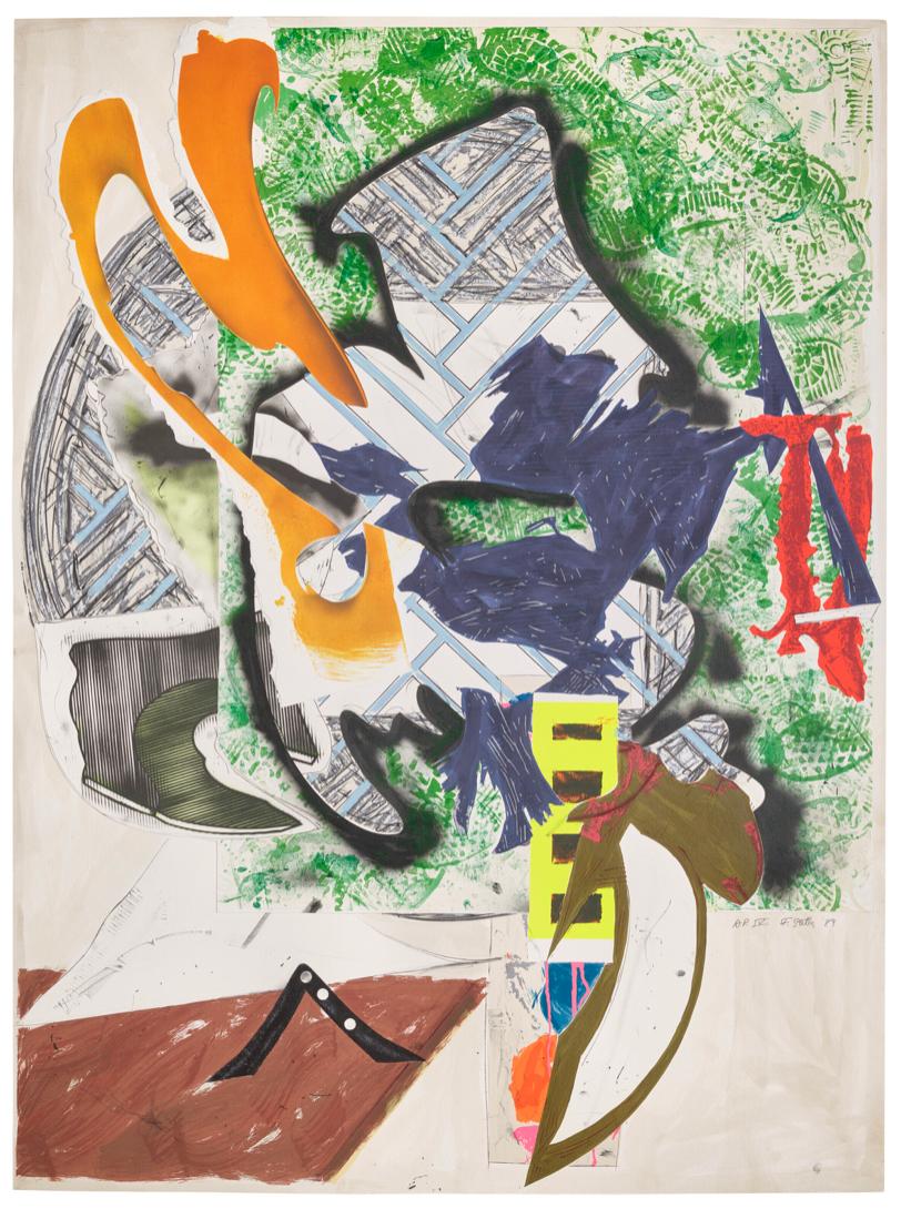 FRANK STELLA (1936-Present)

From: The Waves. Screenprint, lithograph and linocut in colours, with collage and hand-colouring, 1985-1989, on T.H. Saunders and Somerset wove papers, signed and dated in pencil, inscribed A.P. lV, one of ten artist's