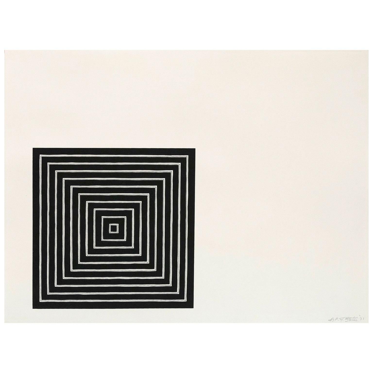 

Stella's work references many of the key developments or movements in post-war American painting; Op Art, hard-edge abstraction and Minimalism.

Stella was one of the first artists to dismiss the idea of using paint in an expressive form in the