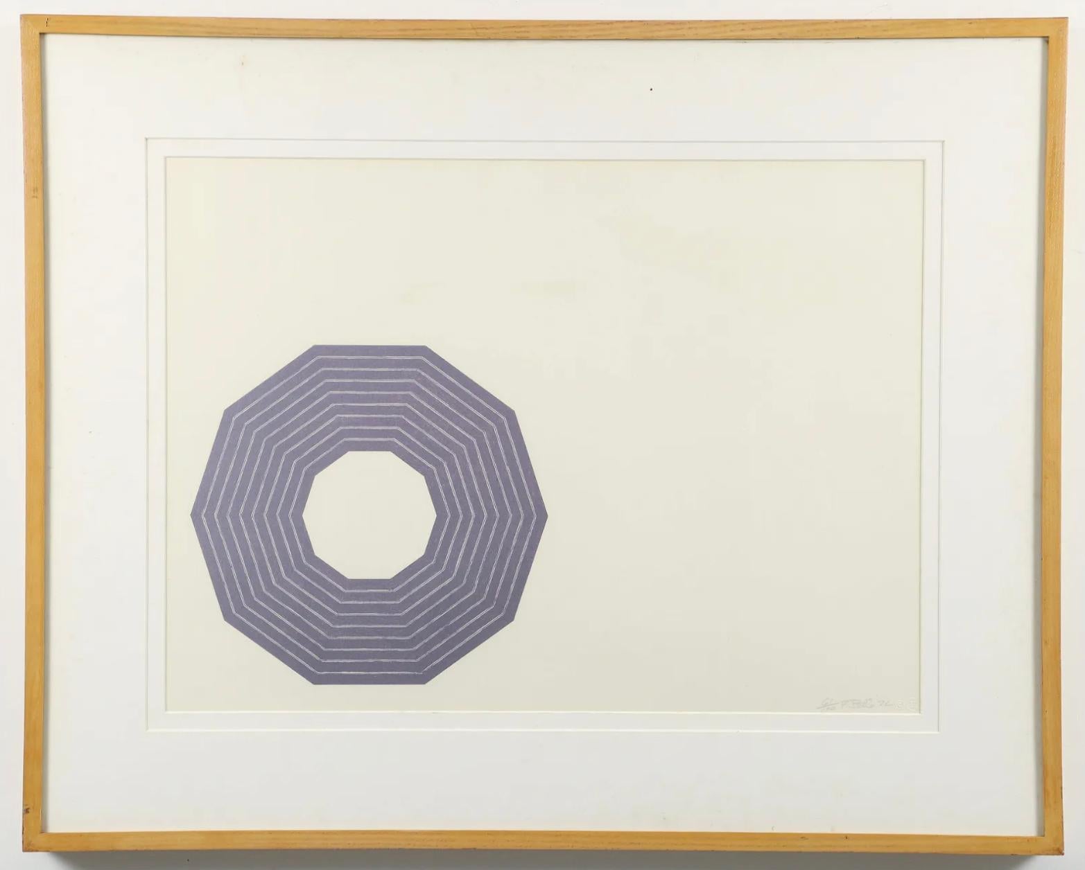 Frank Stella 'Kay Bearman' from the Purple Series Signed Lithograph 1972 For Sale 1