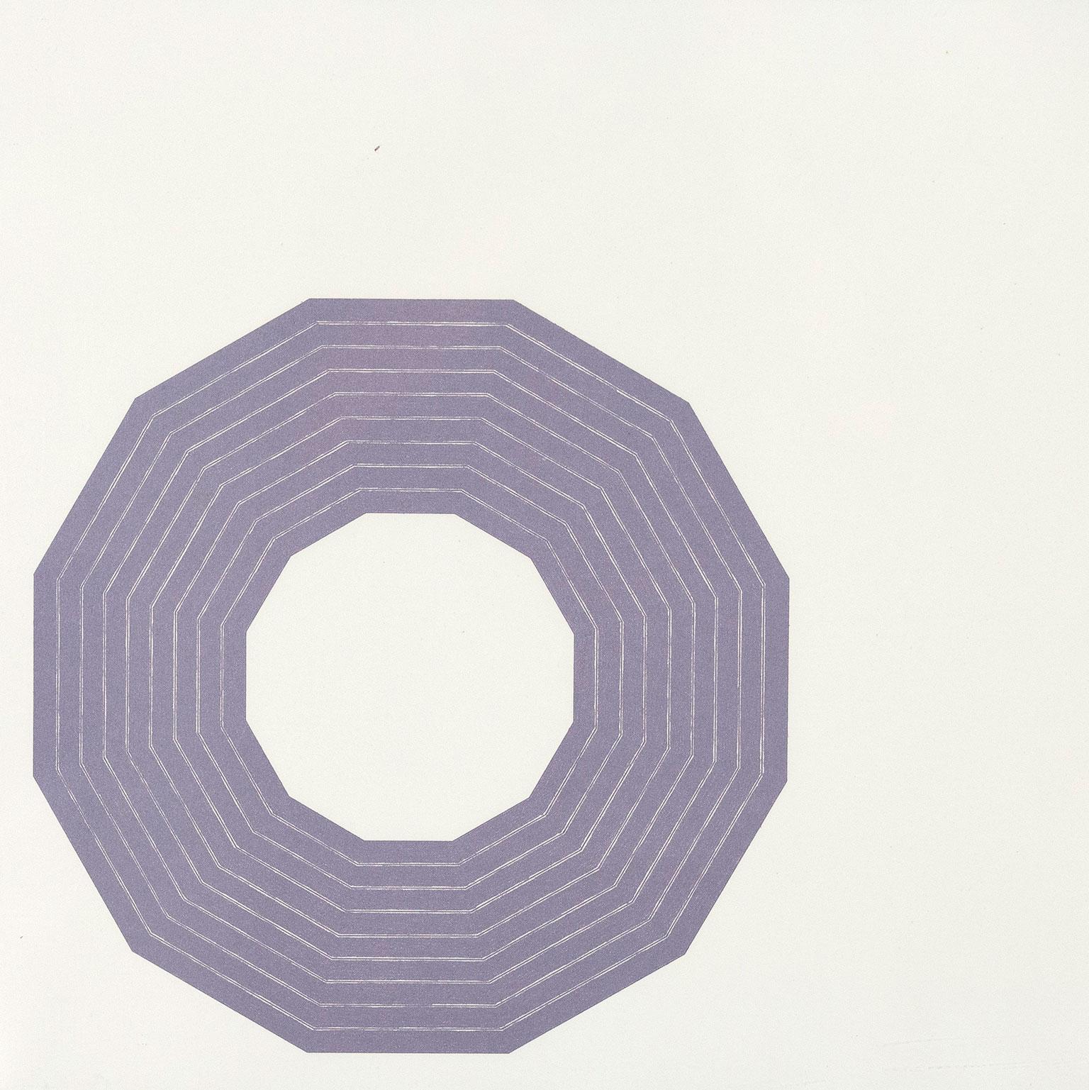 Frank Stella's work references many of the key developments or movements in post-war American painting; geometric abstraction, color field painting and Minimalism.

The prints that made up the "Purple Series" each bear the name of an individual from