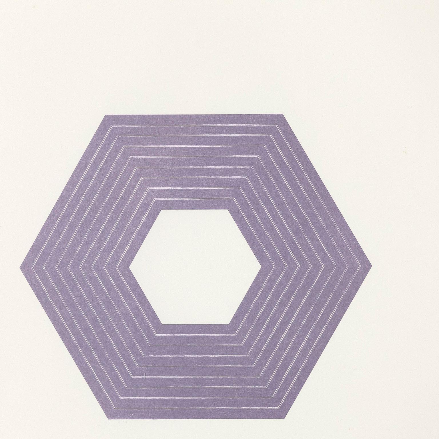 Frank Stella's work references many of the key developments or movements in post-war American painting; geometric abstraction, color field painting and Minimalism.

The prints that made up the "Purple Series" each bear the name of an individual from