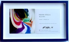 Frank Stella - Carte d'invitation à l'exposition « Œuvres récentes » (signée à la main par Frank Stella). Encadré