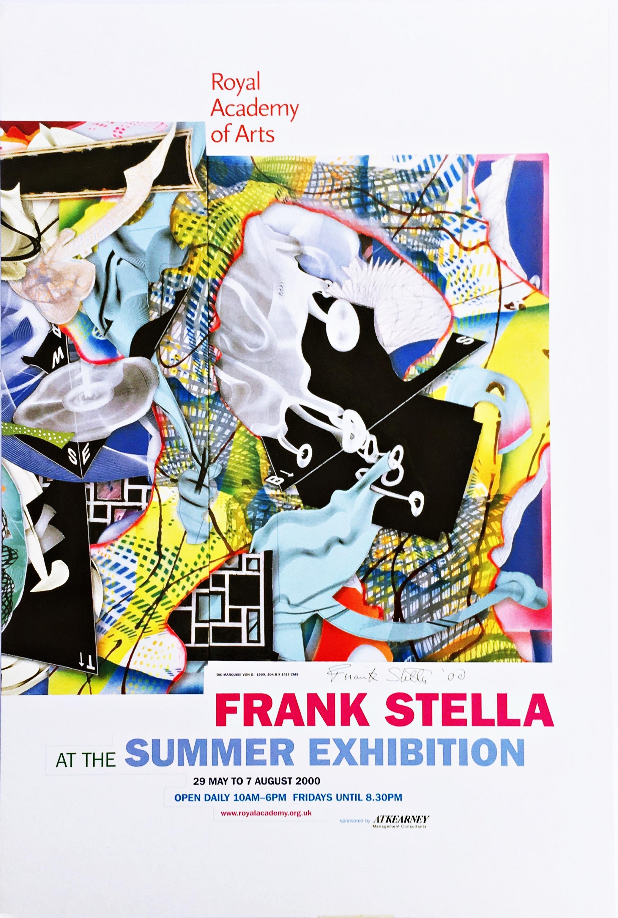 Frank Stella
Frank Stella, Royal Academy of Arts (Hand Signed), 2000
Offset Lithograph on board 
Boldly hand signed and dated by Frank Stella in ink on the front
29 3/4 x 20 inches
Unframed
This Frank Stella poster was published on the occasion of