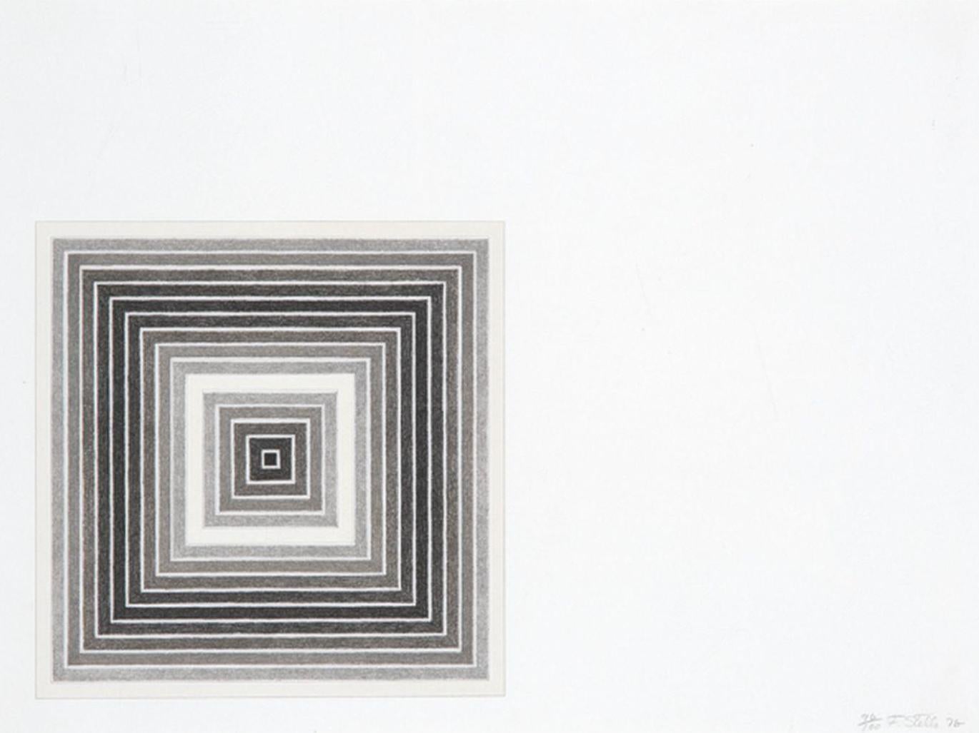 FRANK STELLA (1936-Present)

Lithograph on dry-sealed J. Green paper, conceived in 1972. Signed, dated, and numbered 96/100 in graphite on the lower right. Editing Petersburg Press Ltd, London 1972 

PROVENANCE (back label) 
Pace Prints, New York