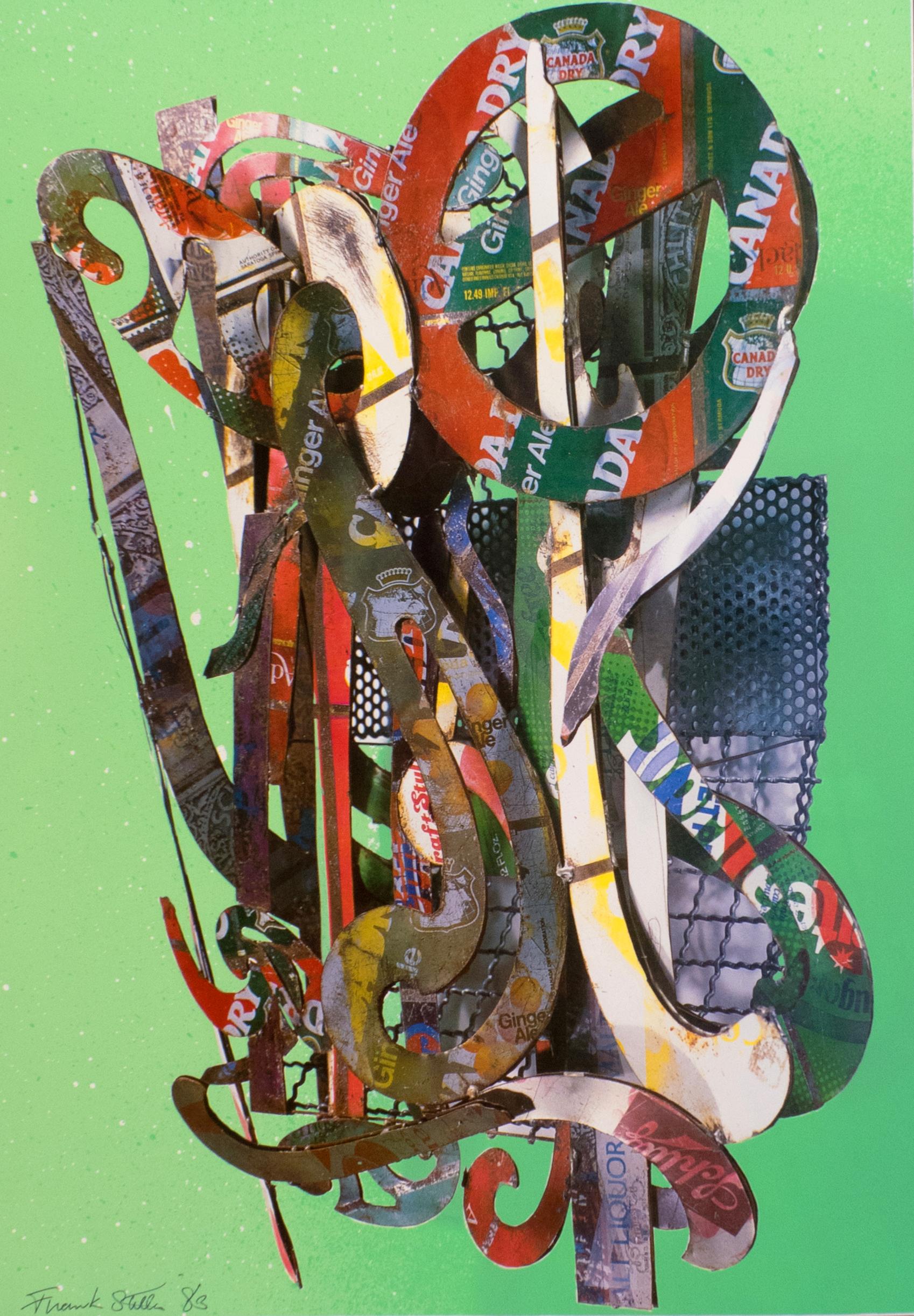 Frank Stella SIGNED Vintage Poster Addison Gallery 1982, arcobaleno metallico pop in vendita 1