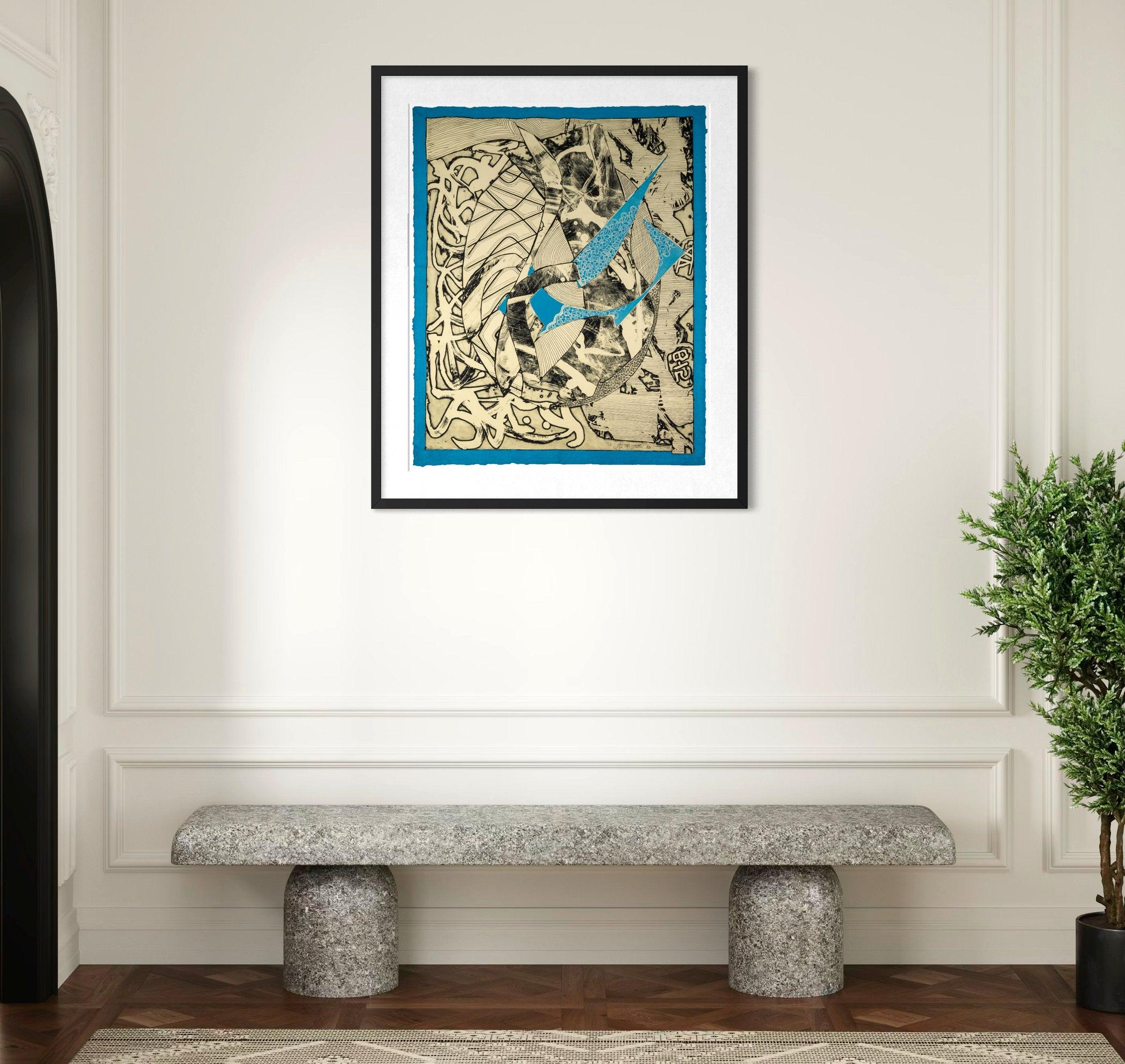 Artist: Frank Stella
Title: Swan Engraving Blue
Medium: Color Relief Etching; Engraving
Edition: 29/30
Sheet Size: 39" x 31"
Year: 1983
Inscription: Signed, numbered, and dated in pencil on lower front right

Frank Stella's "Swan Engraving Blue"