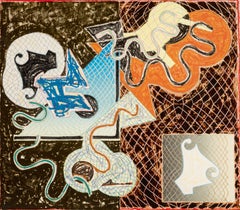Frank Stella, obra gráfica expuesta en el Museo Whitney con etiqueta, Firmado/N, Enmarcado