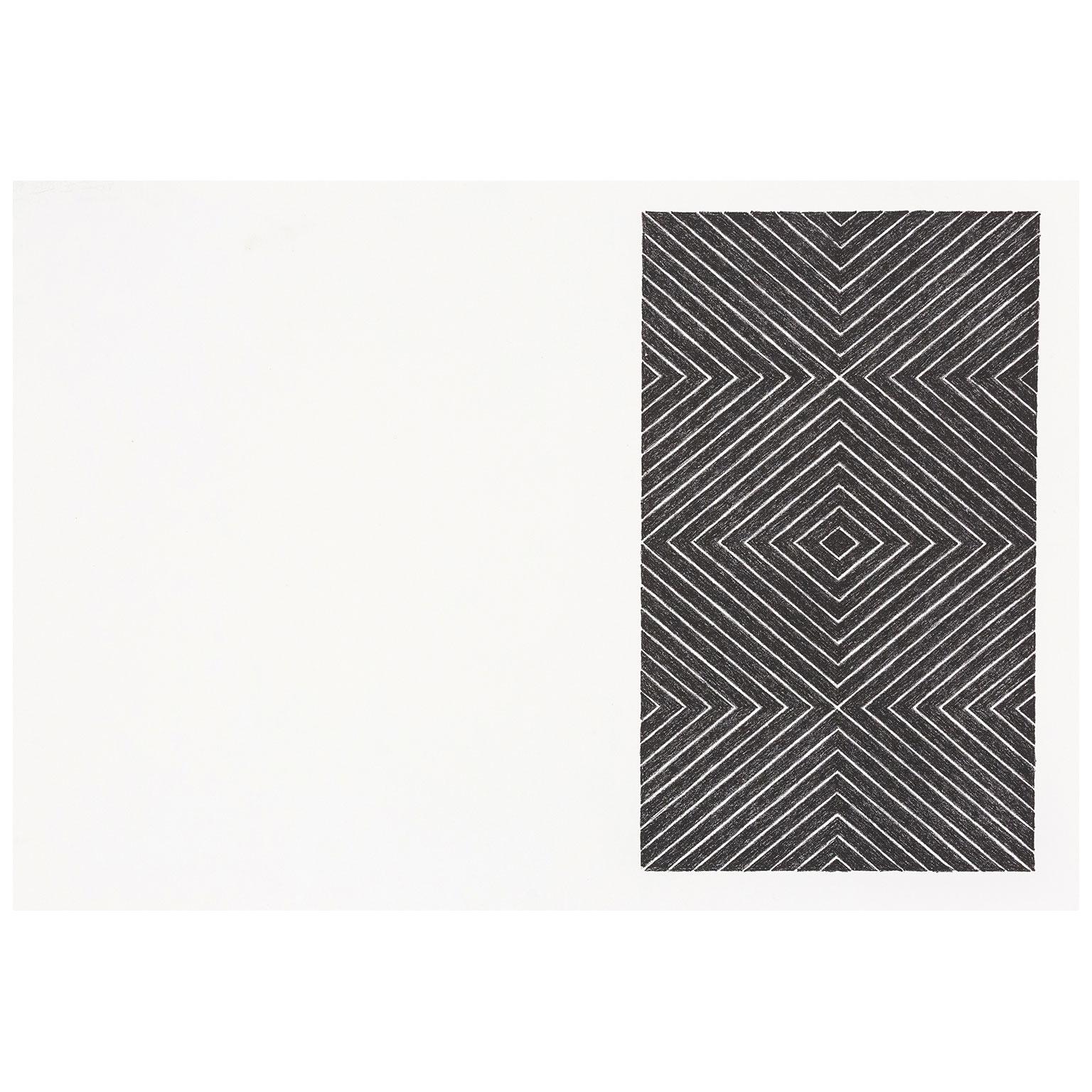 "Gezira" from Black Series II  USA, 1967, Lithograph - Print by Frank Stella