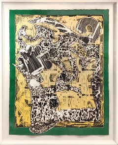 "Green Journal" 76x62x3 Framed etching, screenprint, & Relief Edition of only 25