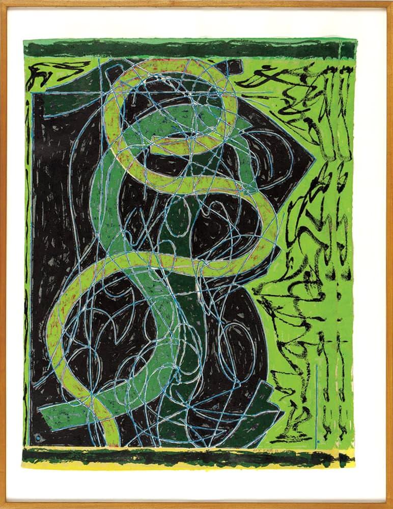Imola Five II, Circuits Series, 1983 - Print by Frank Stella