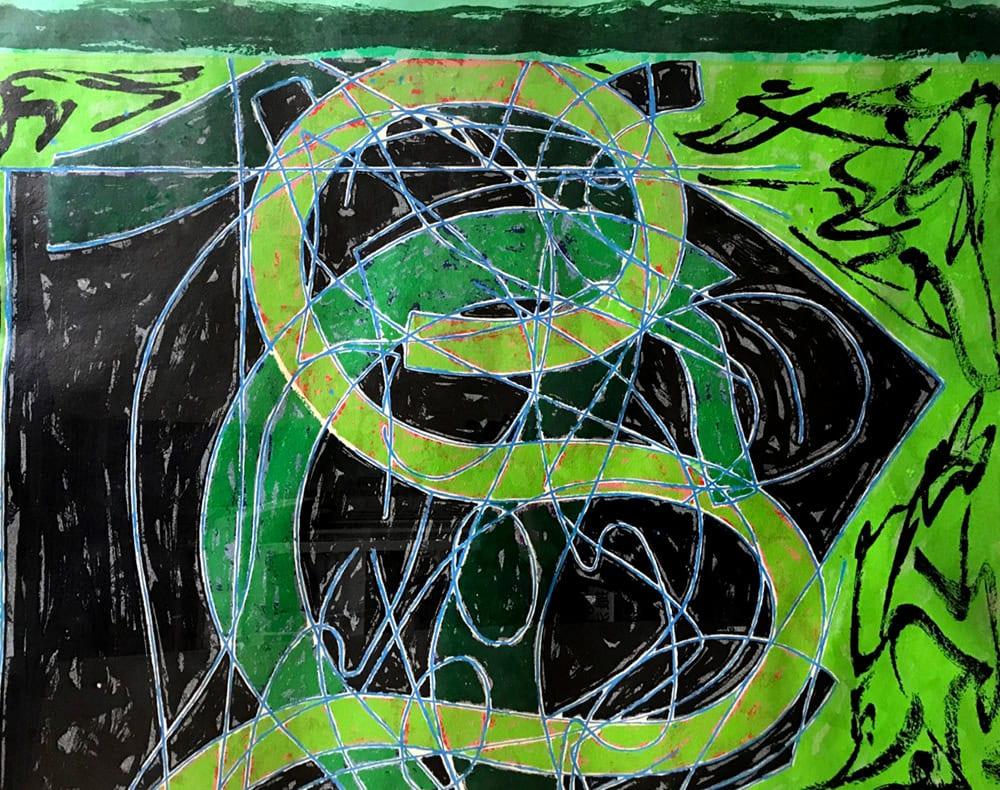 Imola Five II, Circuits Series, 1983 - Modern Print by Frank Stella